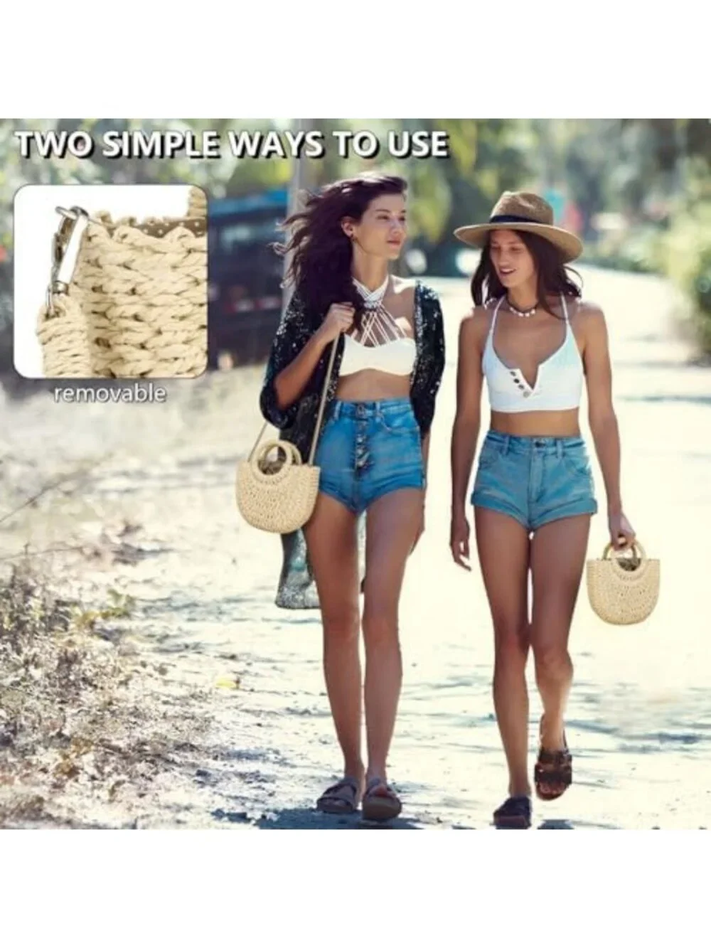 Chic Straw Hobo Bag for Women | Small Crossbody Beach Purse | Woven Rattan